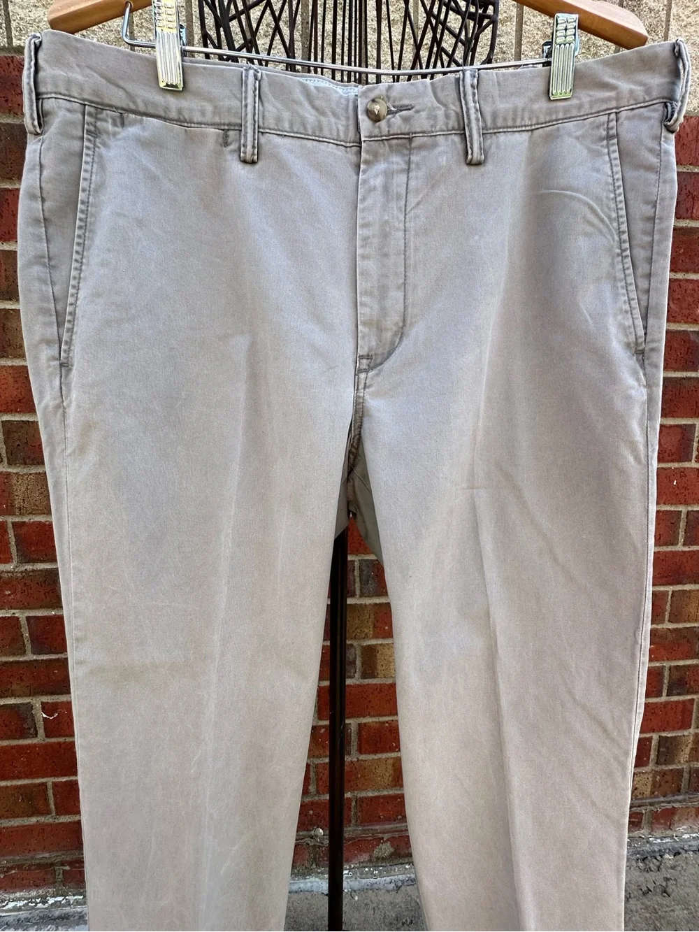 POLO Ralph Lauren Chino Soft Gray Stretch Classic Pants StraightPony Logo Preppy